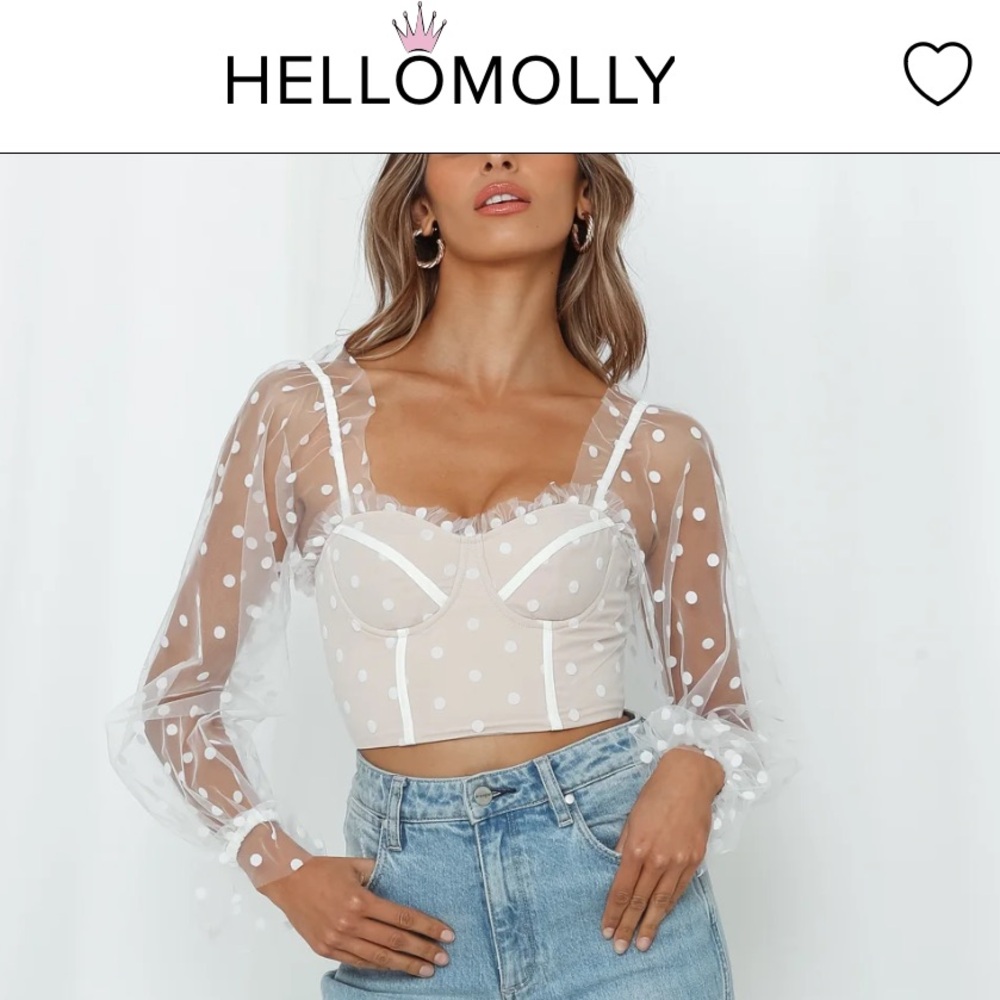 Hello Molly “Malibu Sunset” Sheer Polka Dot Top – Size M (US 6 / AU 10)